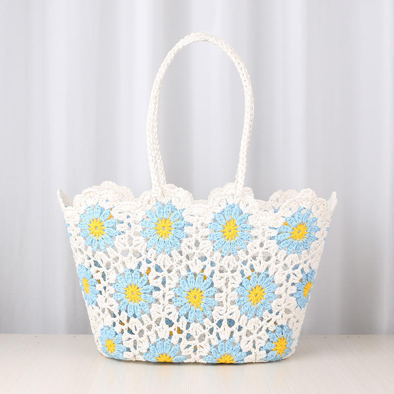 Made-to-order Sunflower Crochet Tote Bag – Handmade Eco-Friendly Beach Bag