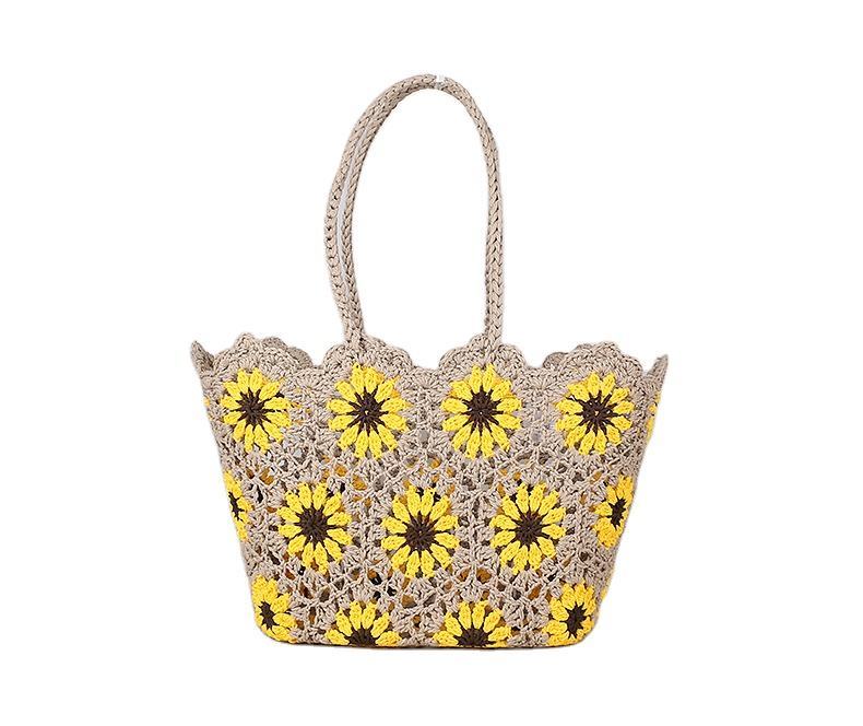 Made-to-order Sunflower Crochet Tote Bag – Handmade Eco-Friendly Beach Bag