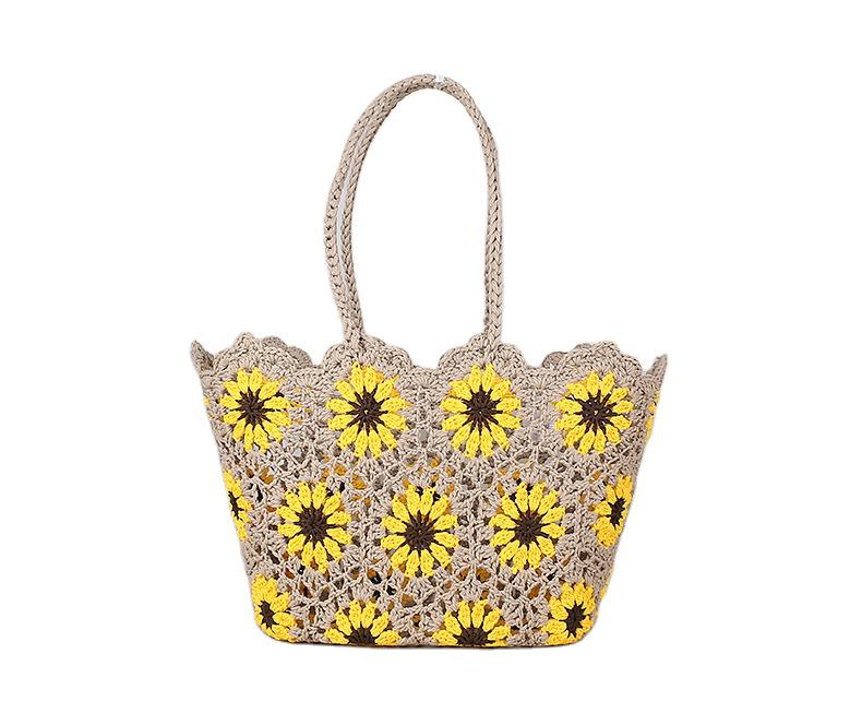 Made-to-order Sunflower Crochet Tote Bag – Handmade Eco-Friendly Beach Bag