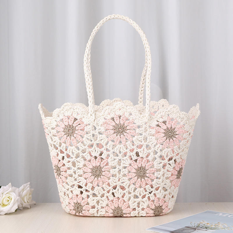 Made-to-order Sunflower Crochet Tote Bag – Handmade Eco-Friendly Beach Bag