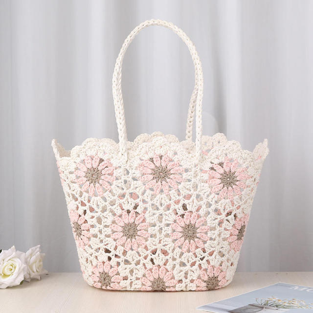 Made-to-order Sunflower Crochet Tote Bag – Handmade Eco-Friendly Beach Bag