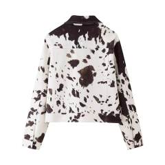 OEM ODM Cow Print Denim Jacket for Women
