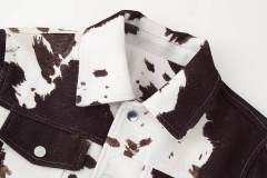 OEM ODM Cow Print Denim Jacket for Women