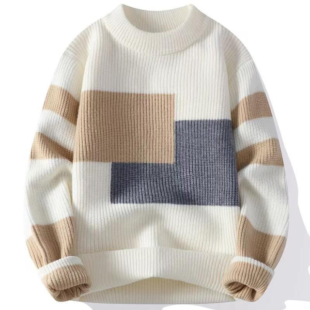 OEM ODM Color Block Ribbed Knit Sweater for Women