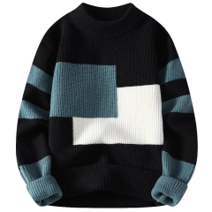 OEM ODM Color Block Ribbed Knit Sweater for Women