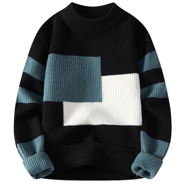 OEM ODM Color Block Ribbed Knit Sweater for Women