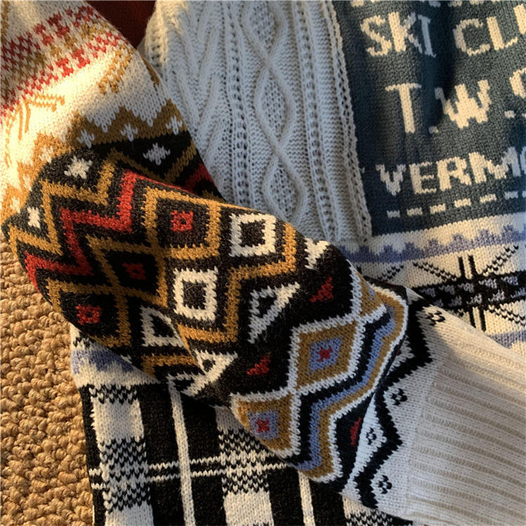 OEM ODM Ski Club Patchwork Sweater