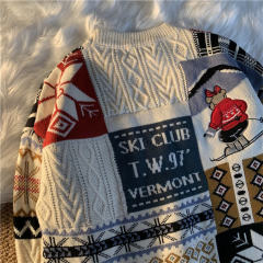 OEM ODM Ski Club Patchwork Sweater