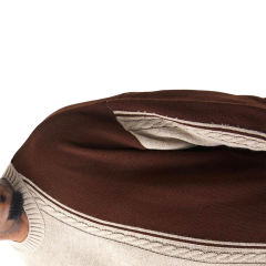Wholesale Men's Color Block Cable Knit Sweater - Brown & Beige