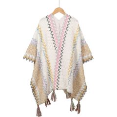 Personalized Women’s Bohemian Crochet Tassel Poncho