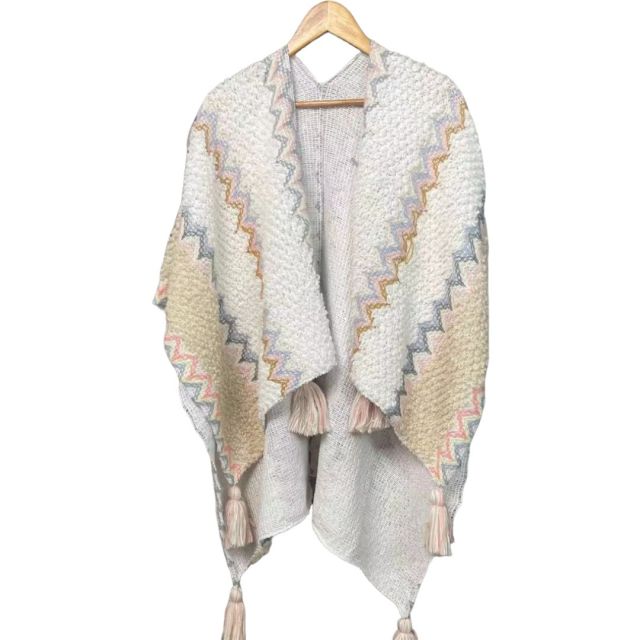 Personalized Women’s Bohemian Crochet Tassel Poncho