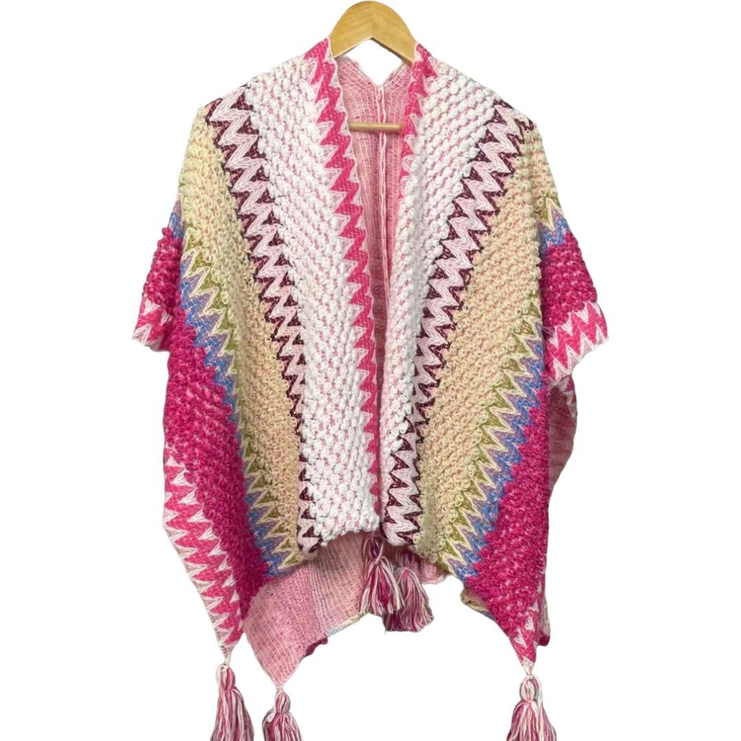 Personalized Women’s Bohemian Crochet Tassel Poncho