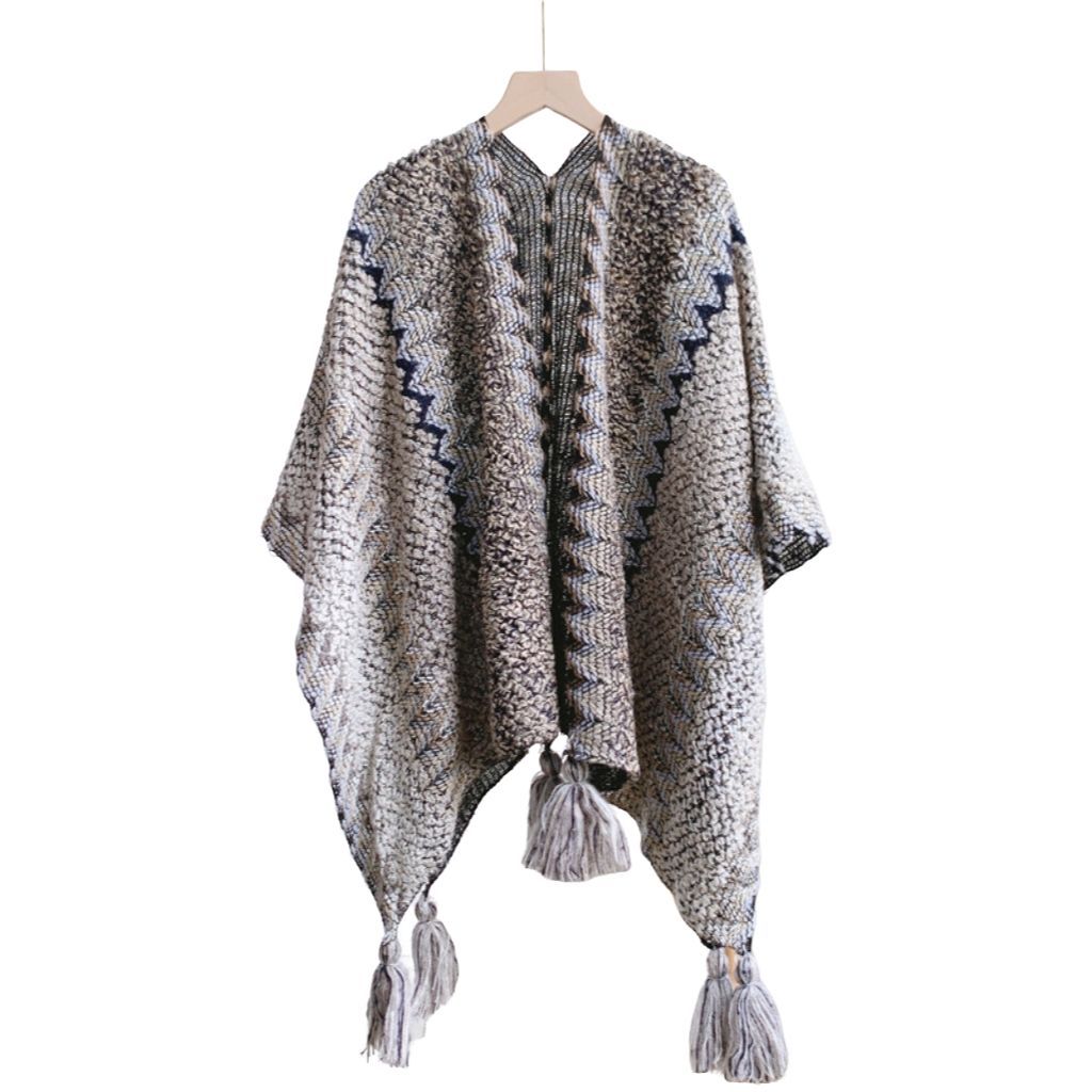 Personalized Women’s Bohemian Crochet Tassel Poncho