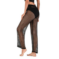 OEM ODM White Crochet Mesh Palazzo Pants