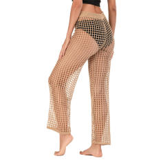 OEM ODM White Crochet Mesh Palazzo Pants