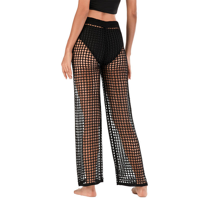 OEM ODM White Crochet Mesh Palazzo Pants