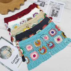 customized Crochet Granny Square Drawstring Shorts