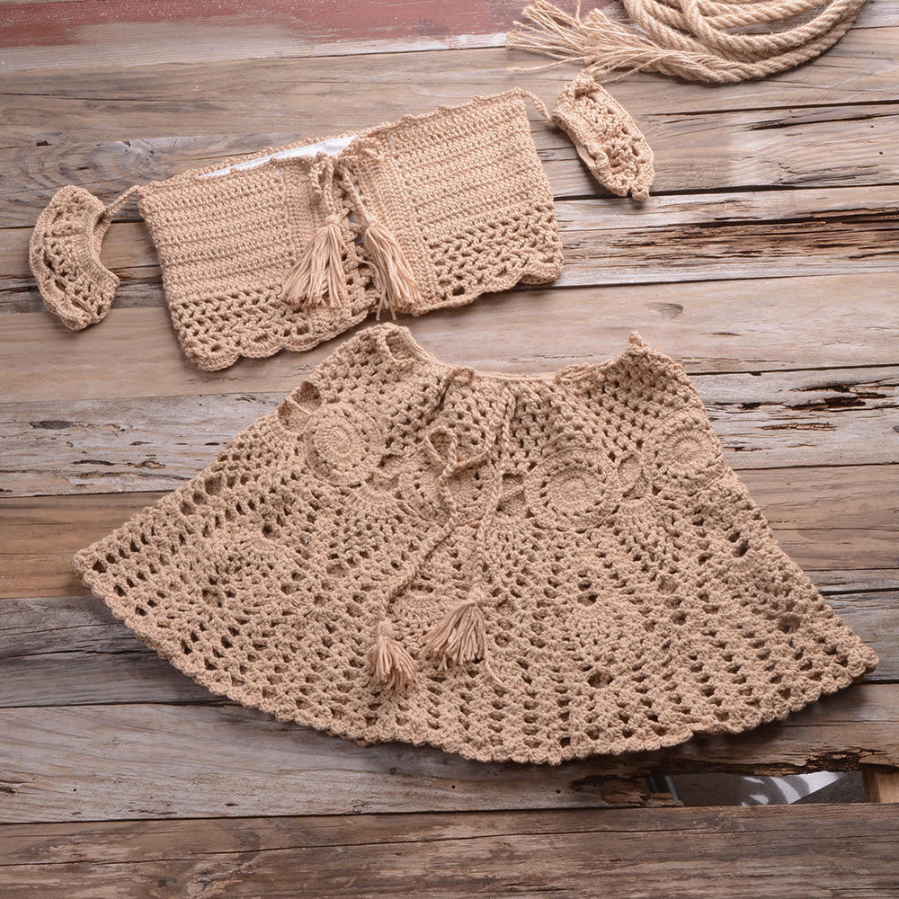 Personalized Crochet Lace-Up Crop Top and Skirt Set