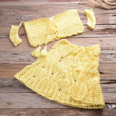 Personalized Crochet Lace-Up Crop Top and Skirt Set