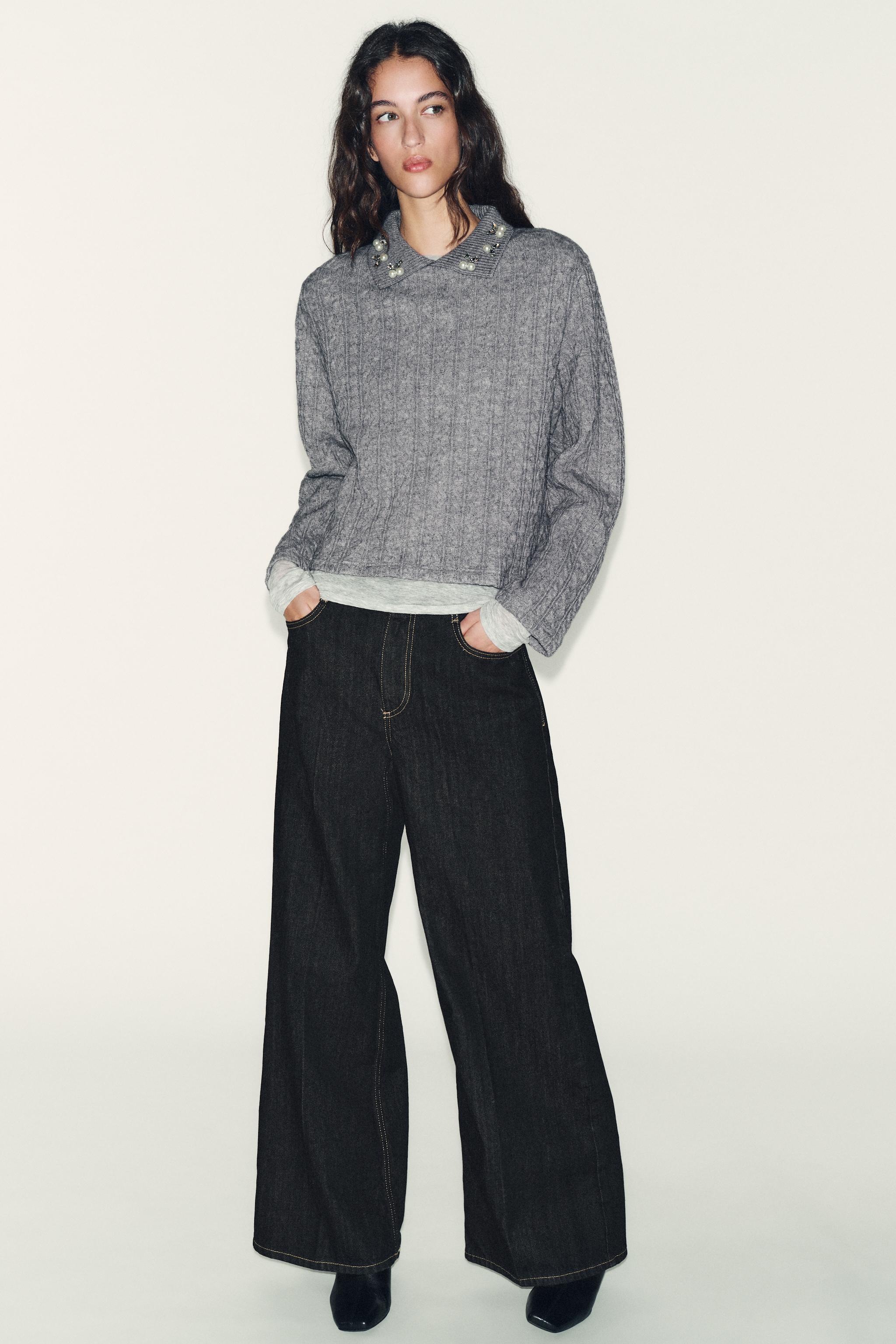 Made-to-order Women’s Pearl-Embellished Cable-Knit Pullover Sweater