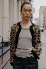 Personalized Women’s Leopard-Print Fuzzy Knit Cardigan