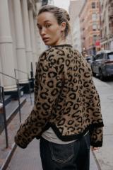 Personalized Women’s Leopard-Print Fuzzy Knit Cardigan