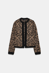 Personalized Women’s Leopard-Print Fuzzy Knit Cardigan