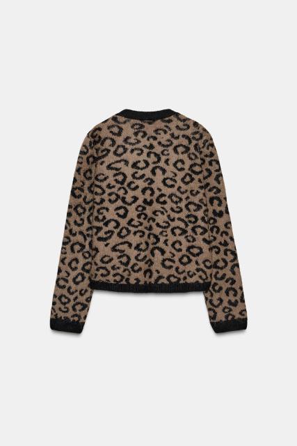 Personalized Women’s Leopard-Print Fuzzy Knit Cardigan