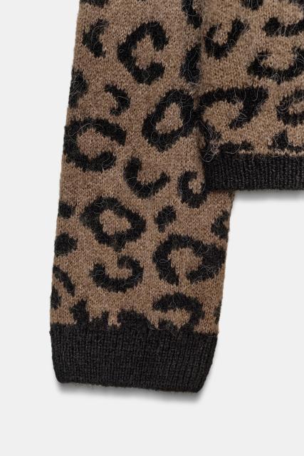 Personalized Women’s Leopard-Print Fuzzy Knit Cardigan