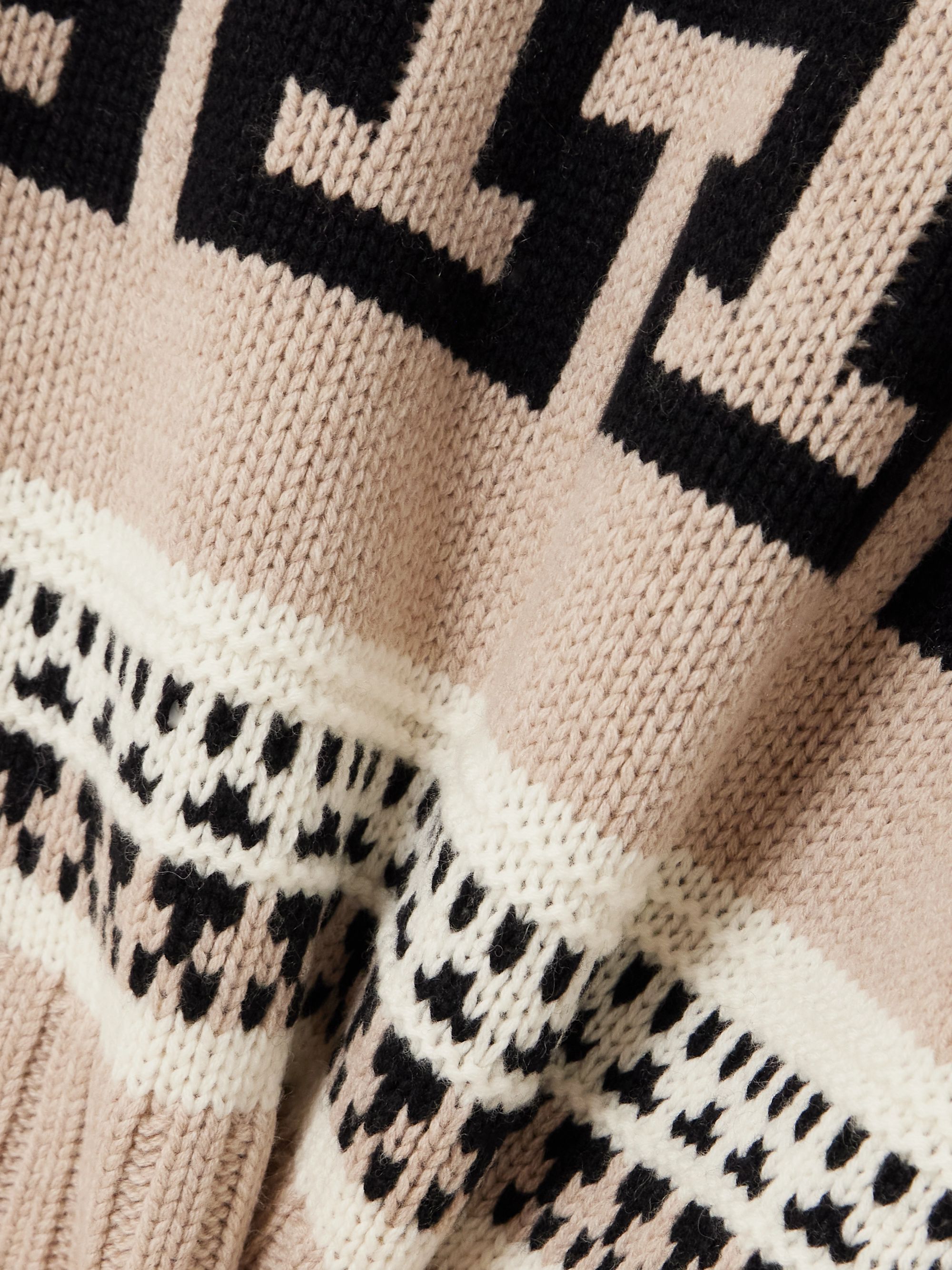 OEM ODM Women’s Geometric Jacquard Knit V-Neck Sweater with Collar
