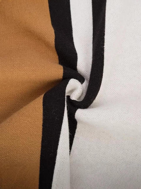 OEM ODM Men’s Geometric Color-Block Mock Neck Sweater