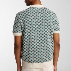 Factory Direct Men’s Retro Geometric Knit Polo Shirt
