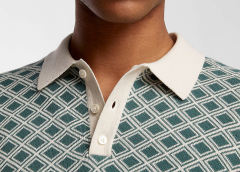 Factory Direct Men’s Retro Geometric Knit Polo Shirt