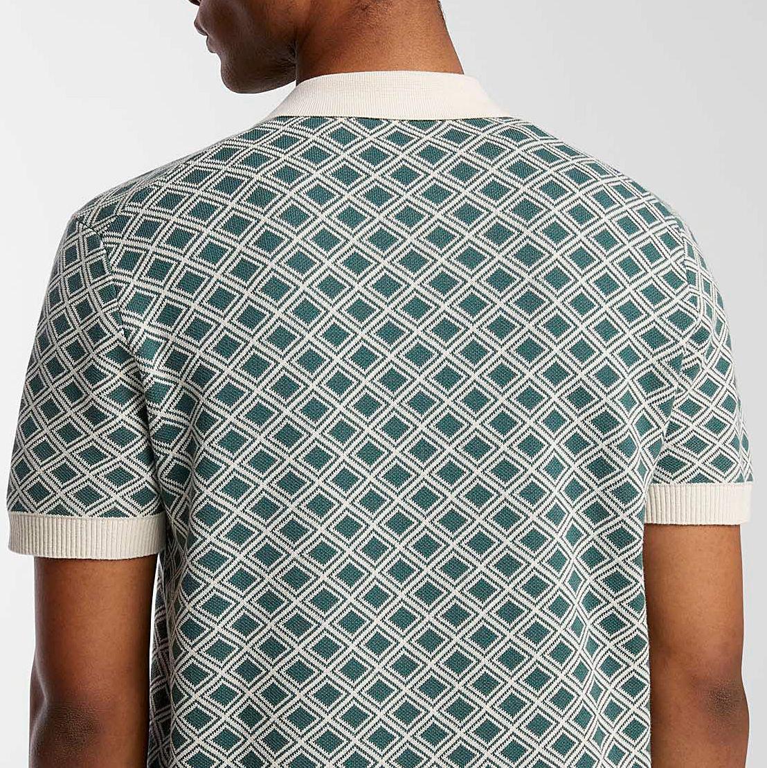 Factory Direct Men’s Retro Geometric Knit Polo Shirt