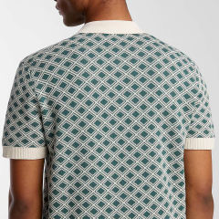 Factory Direct Men’s Retro Geometric Knit Polo Shirt