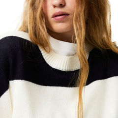 Personalized Women’s Oversized Wide-Stripe Knit Sweater