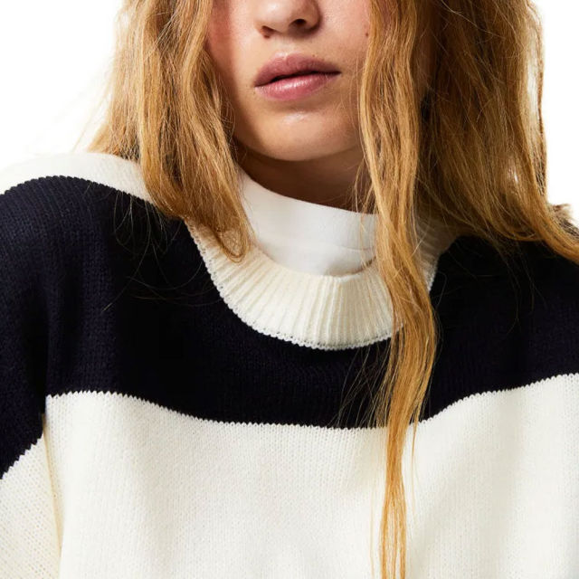 Personalized Women’s Oversized Wide-Stripe Knit Sweater