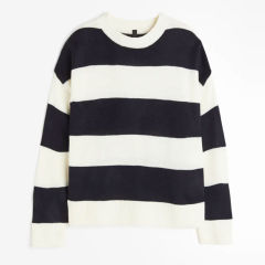 Personalized Women’s Oversized Wide-Stripe Knit Sweater