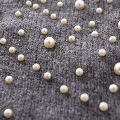 Personalized Women’s Pearl-Embellished Lantern Sleeve Knit Sweater