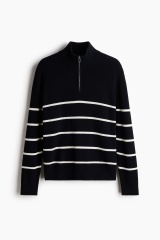 OEM ODM Factory Direct Men’s Half-Zip Striped Knit Sweater