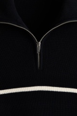 OEM ODM Factory Direct Men’s Half-Zip Striped Knit Sweater