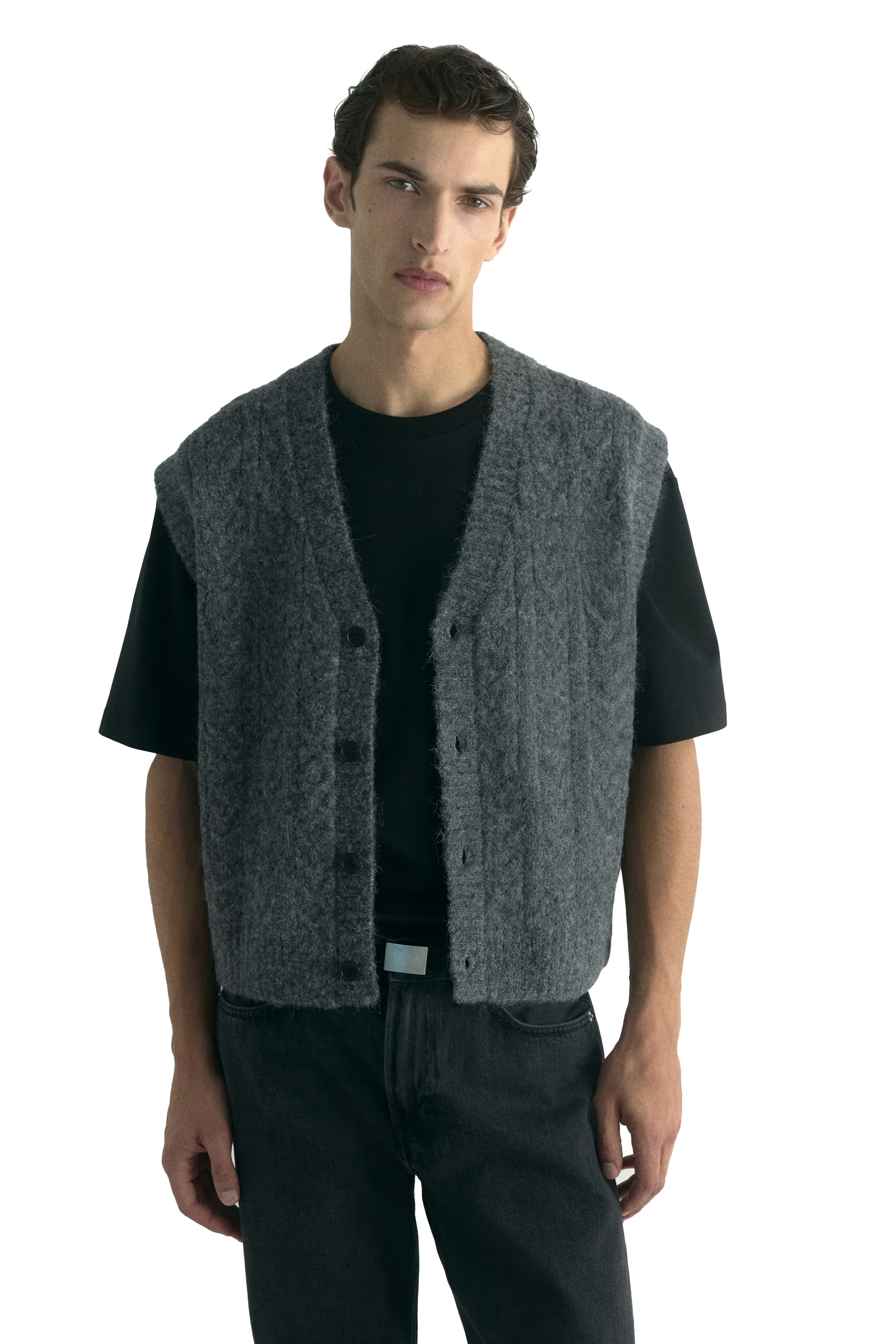 OEM ODM Personalized Men’s Soft Textured Button-Up Knit Vest