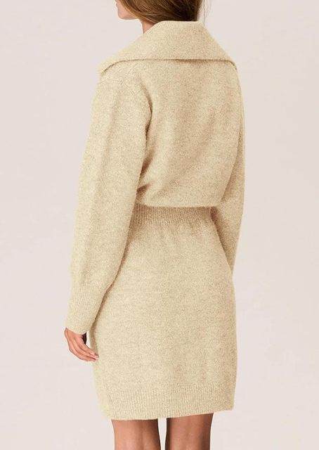 OEM ODM Wholesale Women’s Long Sleeve Button-Down Knit Sweater Dress