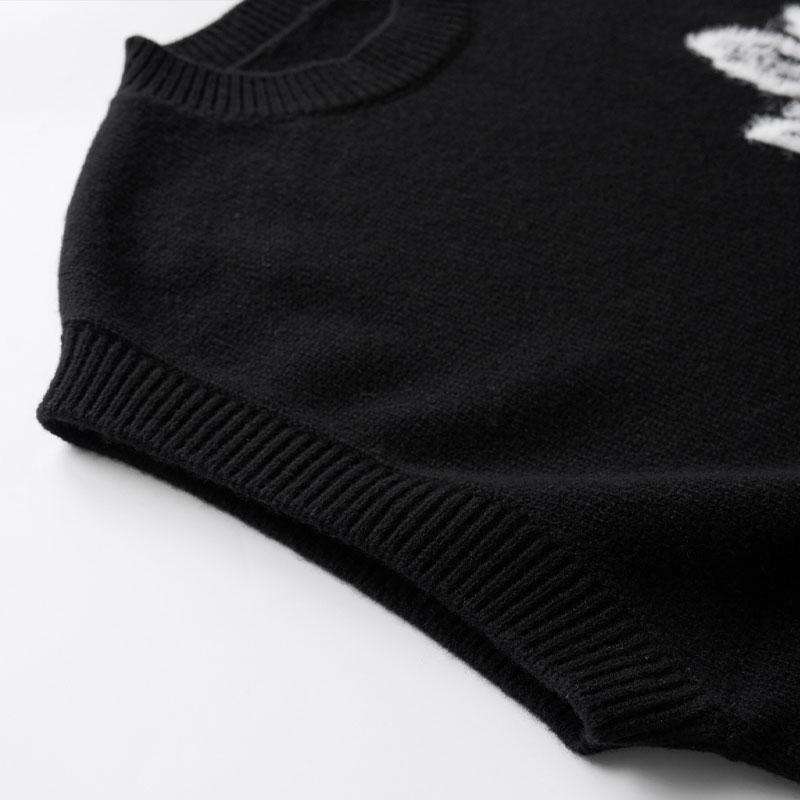 OEM ODM Customized Women’s Floral Pattern Sleeveless Knit Sweater Vest