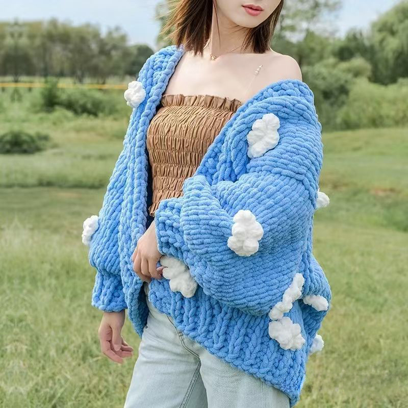 OEM ODM Women’s Chunky Hand-Knit Cable Cardigan – Oversized Winter Knit