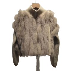 OEM ODM Women’s Luxury Faux Fur Knit Jacket – Zip-Up Short Winter Coat