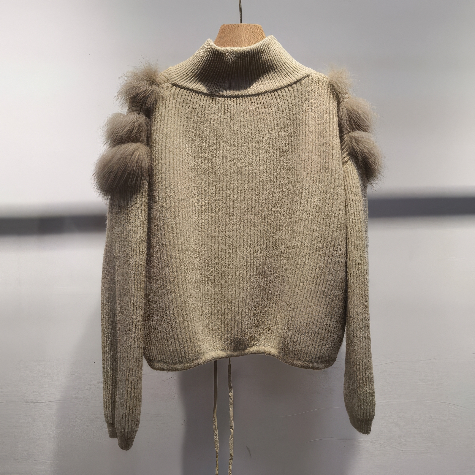 OEM ODM Women’s Luxury Faux Fur Knit Jacket – Zip-Up Short Winter Coat