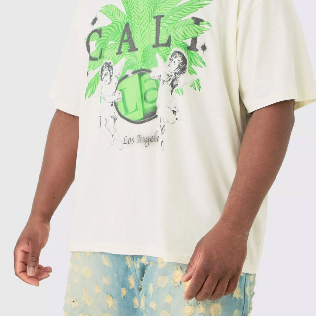 OEM ODM CALI Los Angeles Graphic Oversized T-Shirt