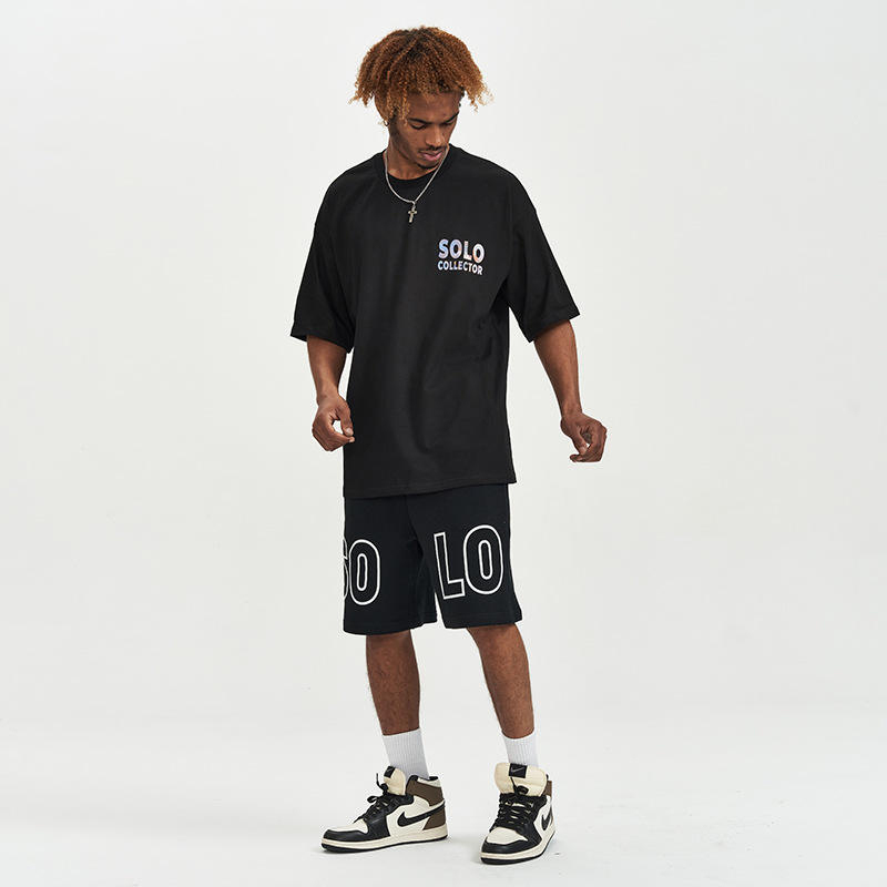 OEM ODM SOLO Collector Oversized Logo T-Shirt and Shorts Streetwear Set