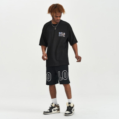 OEM ODM SOLO Collector Oversized Logo T-Shirt and Shorts Streetwear Set